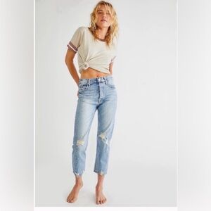 Mother Superior Tomcat The Confession High Rise Distressed Jeans size 25